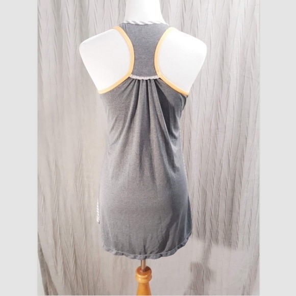 MPG Active Hi-Low Tank Top Gray White Stripe w Orange Trim Womens Size M - Picture 5 of 10